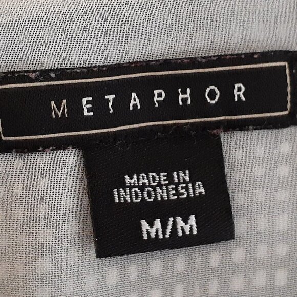 WOMEN'S "Metaphor" Short Flared & Tiered Sleeveless Black Chiffon Top; Size M - Picture 4 of 6